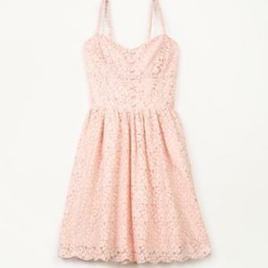 Aritzia Talula Pink Lace Debutante Mini Dress